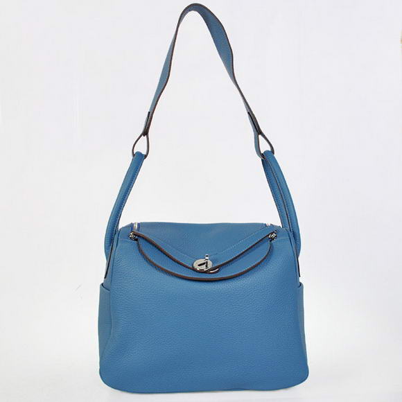 H1057 Hermes Lindy 30CM Havanne Borse 1057 pelle blu Silve